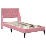 vidaXL Cadre de lit avec matelas Rose 100 x 200 cm Velours