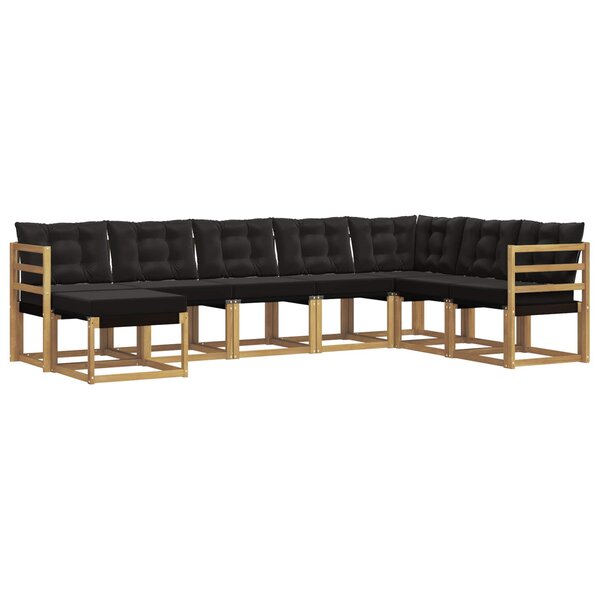 vidaXL Ensemble de canapés d'extérieur 8 pc Blanc et noir
