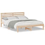 vidaXL Cadre de lit Marron 140 x 200 cm Bois massif en pin