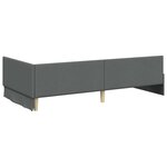 vidaXL Cadre de lit d'angle Gris foncé 90 cm x 200 cm tissu