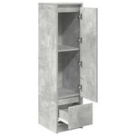 vidaXL Buffet haut gris béton 29 5x34x119 5 cm bois d'ingénierie
