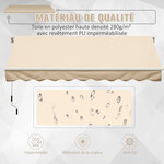 Store banne manuel rétractable alu. polyester imperméabilisé haute densité 4 x 2 5 m beige