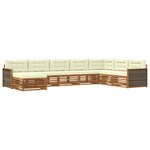 vidaXL Ensemble de canapés d'extérieur 8 Pièces Naturel et Crème