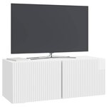 vidaXL Meuble TV mural 78 5 x 31 x 30 cm Blanc brillant