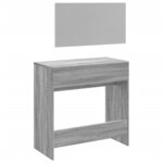 vidaXL Coiffeuse avec miroir sonoma gris 80x39x80 cm