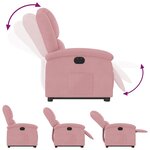 vidaXL Fauteuil inclinable électrique rose velours