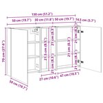 vidaXL Ensemble de Meubles de Salle de Bain 3 Pièces 130 x 14 5 x 70 cm