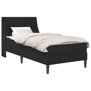 vidaXL Cadre de lit avec matelas Noir 100 x 200 cm Velours