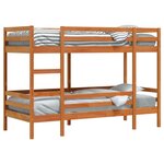 vidaXL Lit superposé cire marron 90x190 cm bois de pin massif