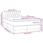 vidaXL Sommier à lattes de lit matelas LED gris foncé 120x190 cm tissu