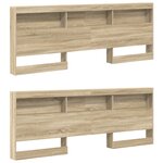 vidaXL Lit bibliothèque chêne Sonoma 180x200 cm en bois aggloméré