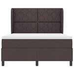 Lit Box Spring vidaXL avec Matelas - Marron Foncé  160x200 cm  Tissu