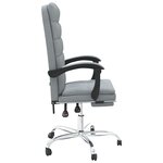vidaXL Fauteuil inclinable de bureau Gris clair Tissu