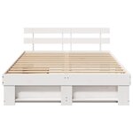vidaXL Cadre de lit avec tiroir Blanc 140 x 200 cm Bois massif en pin