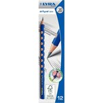 Crayon graphite triangulaire groove slim avec grip zone pour gauchers et droitiers hb x 12 lyra