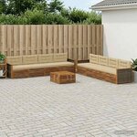 vidaXL Ensemble de canapés d'extérieur 9 Pièces Naturel et Beige
