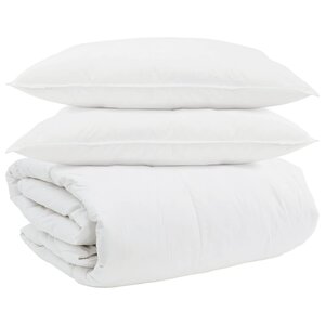 vidaXL Ensemble de Duvet avec oreiller 3 pièces Blanc Plume de canard