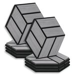 8 Panneaux muraux 30x26 hexagone gris bois