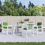 vidaXL Coussins de chaise à dossier bas lot de 4 vert mélangé tissu