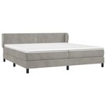 vidaXL Sommier à lattes de lit et matelas Gris clair 200x200cm Velours