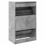 vidaXL Armoire à chaussures gris béton 60x34x96 5 cm bois d'ingénierie