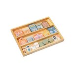 Blocs de ville en bois- Maisons  personnages et accessoires