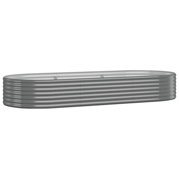 vidaXL Lit surélevé de jardin Acier galvanisé 249x100x36cm gris
