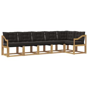 vidaXL Ensemble de canapés d'extérieur 6 Pièces Blanc et noir