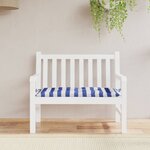 vidaXL Coussin de banc de jardin rayures bleues et blanches 100x50x7cm