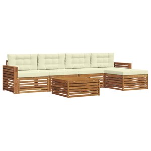 vidaXL Ensemble de canapés d'extérieur 6 pc Naturel et Crème