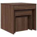 vidaXL Tables gigognes 3 Pièces Chêne marron Bois d'ingénierie