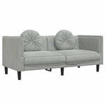vidaXL Ensemble de canapés 2 Pièces avec coussins gris clair velours