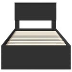 vidaXL Cadre de lit Noir et argent 75 x 190 cm Bois d'ingénierie