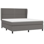 vidaXL Sommier à lattes de lit avec matelas Gris 180x200 cm Similicuir