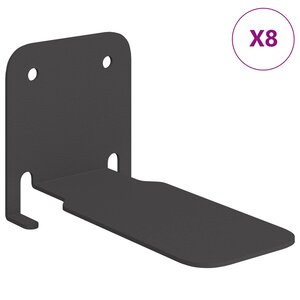 vidaXL Étagère Flottante Invisible 8 pc Noir 6 x 11 x 6 5 cm