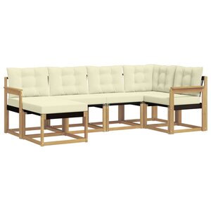 vidaXL Ensemble de canapés d'extérieur 6 pc Blanc et crème