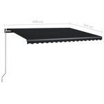 vidaXL Auvent manuel rétractable sur pied 450x350 cm Anthracite