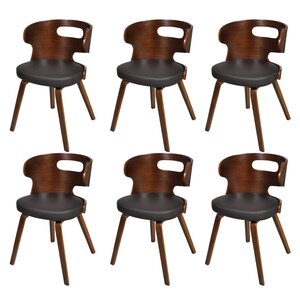 vidaXL Chaises à manger lot de 6 marron similicuir