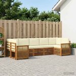 vidaXL Ensemble de canapé d'angle avec coussin 6 Pièces Naturel et Crème