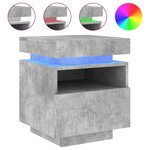 vidaXL Armoire de chevet avec lumières LED gris béton 40x39x48 5 cm