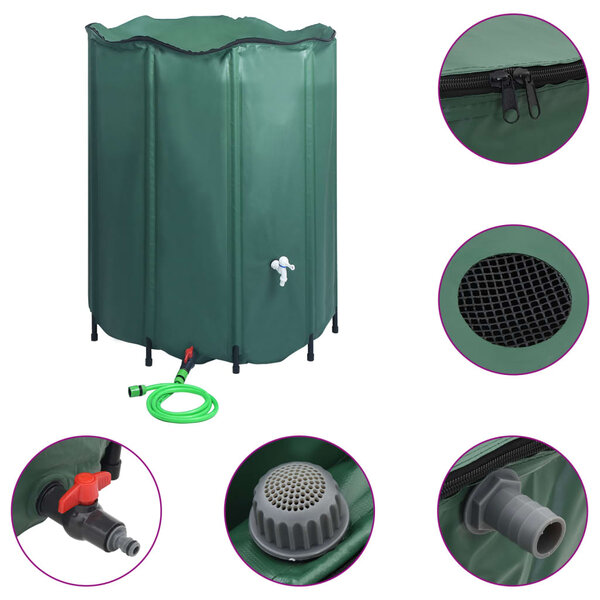 vidaXL Réservoir pliable d'eau de pluie avec robinet 1000 L