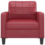 vidaXL Fauteuil Rouge bordeaux 60 cm Similicuir