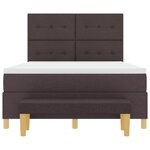 Lit à ressorts vidaXL avec matelas et banc Marron foncé 140x200 cm Tissu