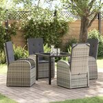 vidaXL Ensemble de salle à manger pour jardin 5 Pièces Gris polyrotin