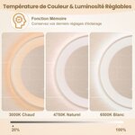 Miroir de salle de bain Ø 60 cm avec motif led antibuée 3 couleurs fonction mémoire affichage temps température ip44 argent 20_0009757