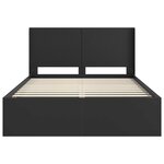 vidaXL Cadre de lit avec rangement et tête de lit Noir 135 x 190 cm