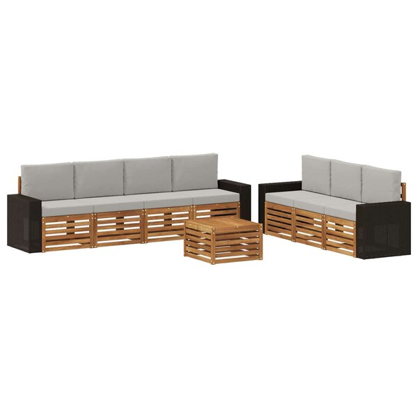 vidaXL Ensembles de canapés avec coussin 8 Pièces Bois d'Acacia Massif