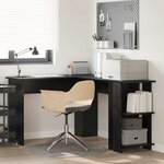 vidaXL Bureau d'Angle avec Rangement Chêne noir 140 x 113.5 x 75 cm