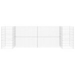 vidaXL Jardinière à gabion en H Fil d'acier 260x40x80 cm