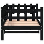 vidaXL Lit de jour Noir 90x200 cm Bois de pin massif